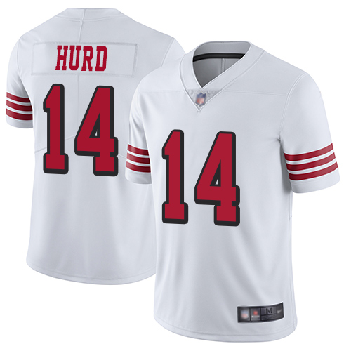 Personalized 49ers #14 Jalen Hurd White Rush Youth Stitched Football Untouchable Limited Jersey