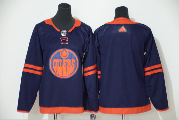 Personalized Oilers Blank Navy Women 50th Anniversary Jersey