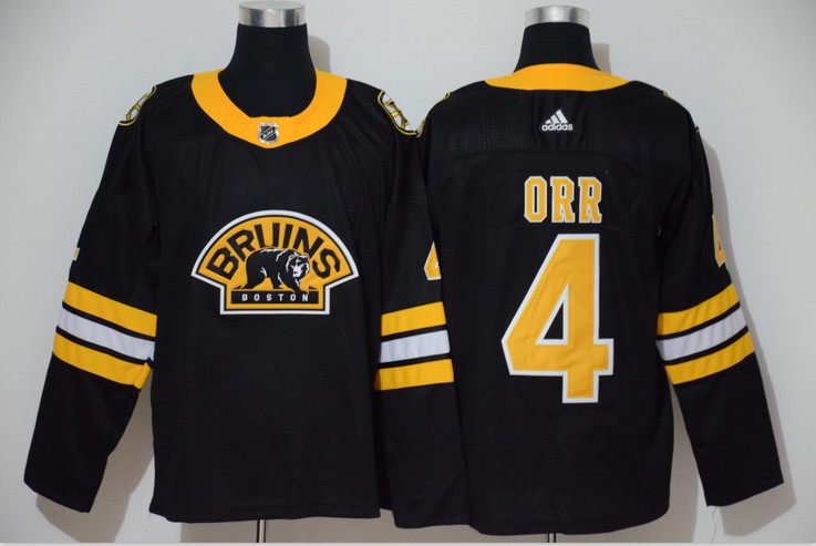 Personalized Bruins 4 Bobby Orr Black 3rd Jersey