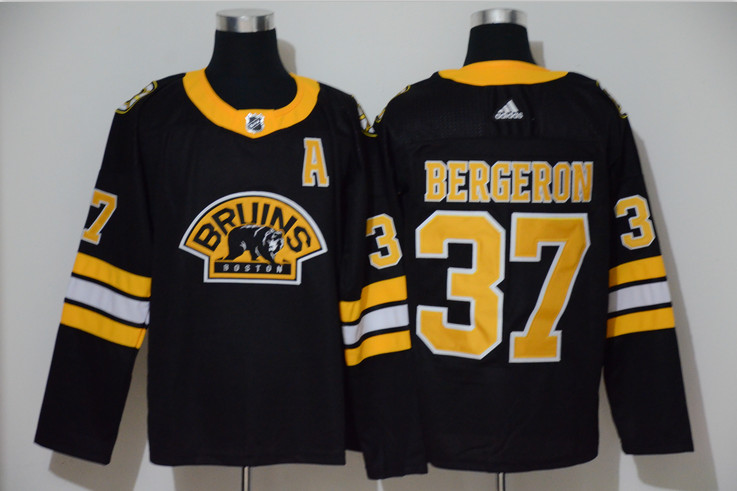 Personalized Bruins 37 Patrice Bergeron Black 3rd Jersey