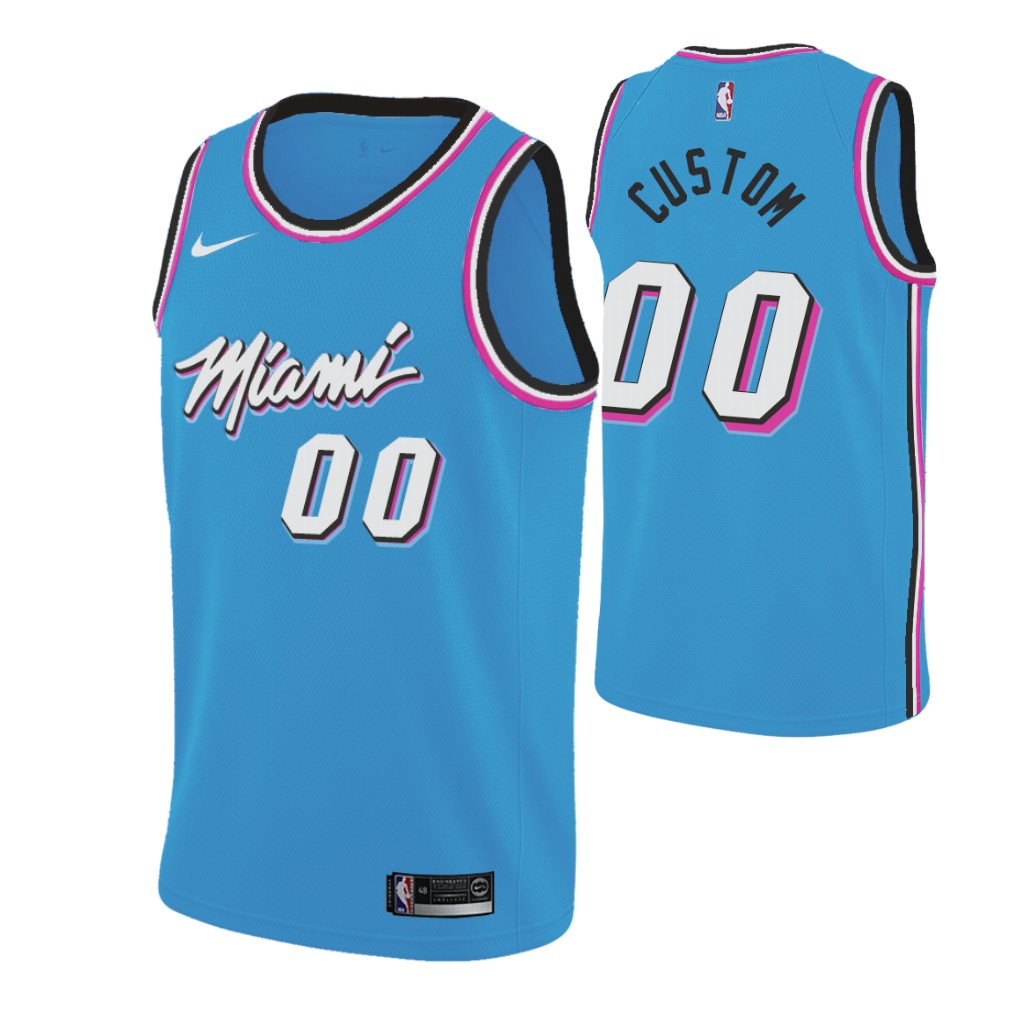 Personalized Heat 2019-20 Men’s Blue Miami City Edition NBA Jersey