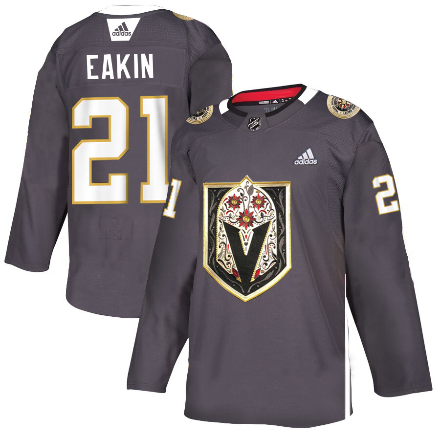 Personalized Vegas Golden Knights 21 Cody Eakin Gray Dia De Los Muertos Jersey