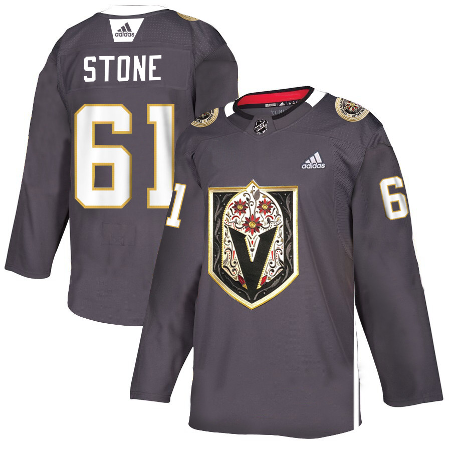 Personalized Vegas Golden Knights 61 Mark Stone Gray Dia De Los Muertos Jersey