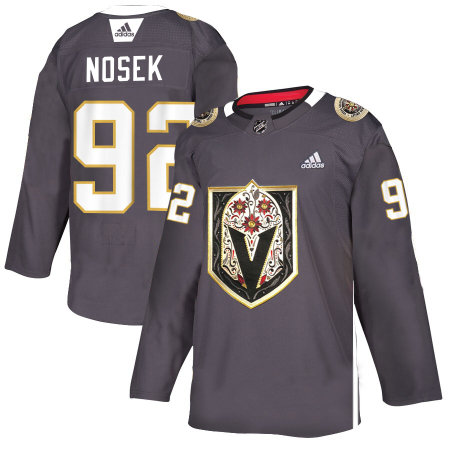 Personalized Vegas Golden Knights 92 Tomas Nosek Gray Dia De Los Muertos Jersey