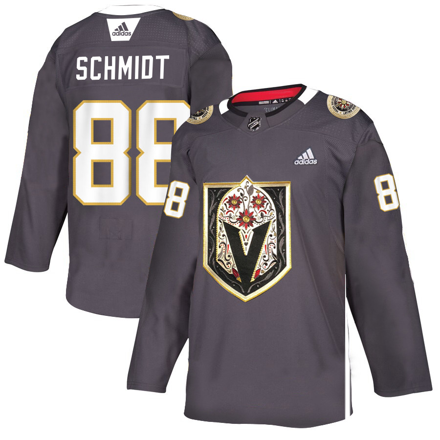 Personalized Vegas Golden Knights 88 Nate Schmidt Gray Dia De Los Muertos Jersey