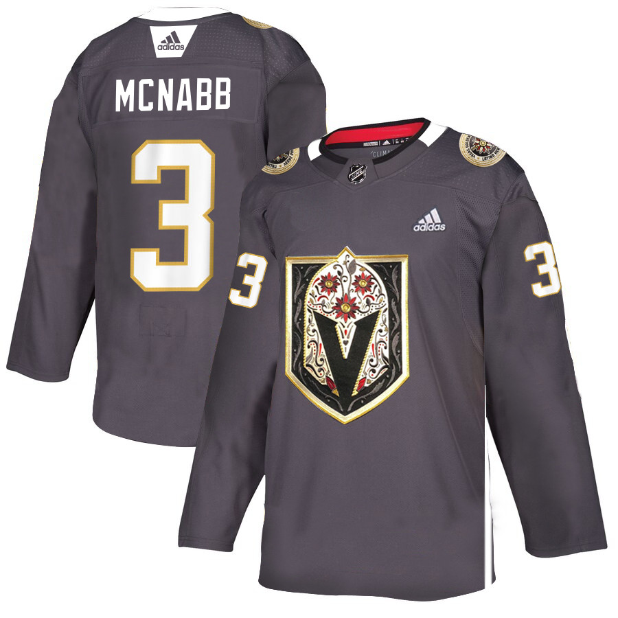 Personalized Vegas Golden Knights 3 Brayden McNabb Gray Dia De Los Muertos Jersey