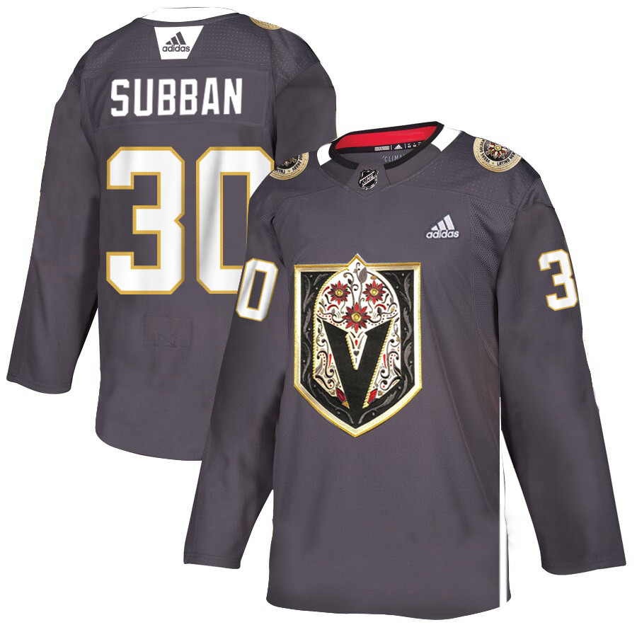 Personalized Vegas Golden Knights 30 Malcolm Subban Gray Dia De Los Muertos Jersey