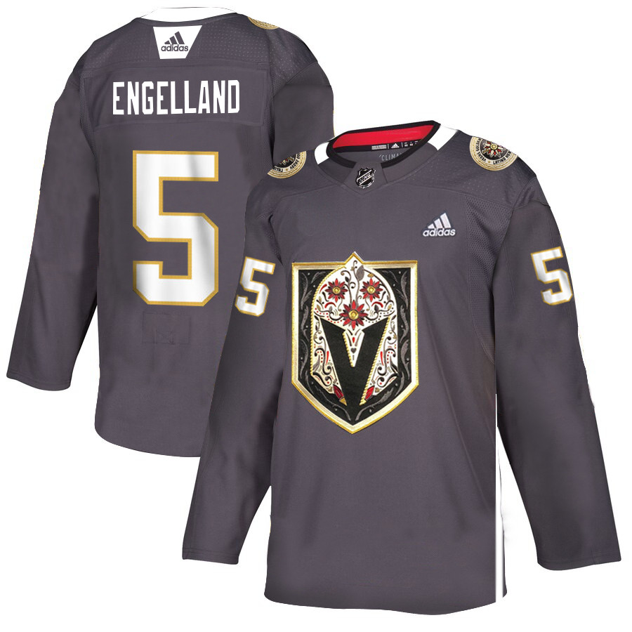 Personalized Vegas Golden Knights 5 Deryk Engelland Gray Dia De Los Muertos Jersey