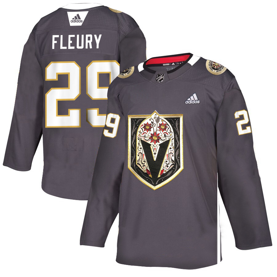 Personalized Vegas Golden Knights 29 Marc-Andre Fleury Gray Dia De Los Muertos Jersey