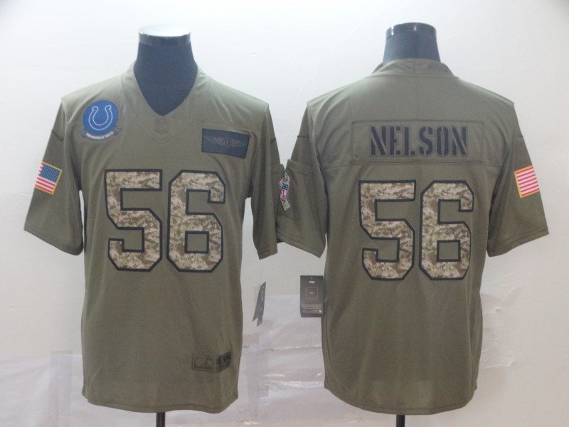 Personalized Colts 56 Quenton Nelson 2019 Olive Camo Salute To Service Limited Jersey