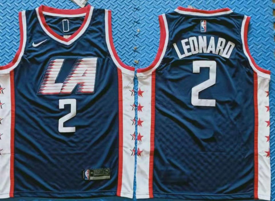 Personalized Clippers 2 Kawhi Leonard Navy City Edition Swingman Jersey