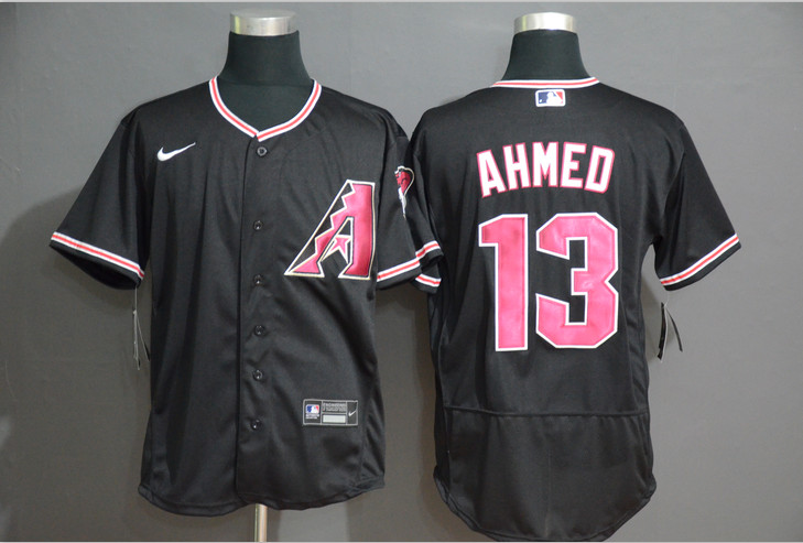 Personalized Diamondbacks 13 Nick Ahmed Black Flexbase Jersey
