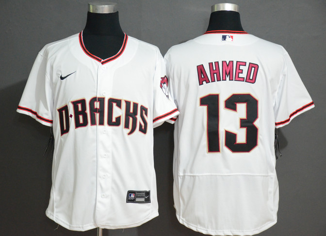 Personalized Diamondbacks 13 Nick Ahmed White Flexbase Jersey