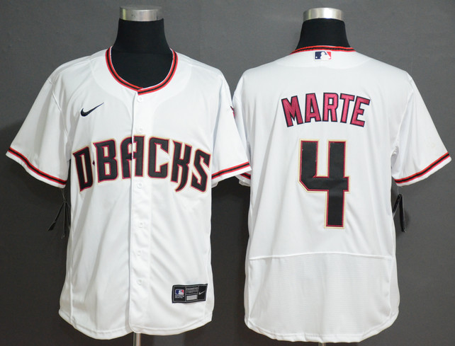 Personalized Diamondbacks 4 Ketel Marte White Flexbase Jersey