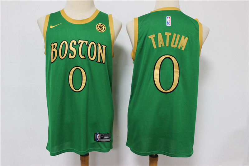 Personalized Celtics 0 Jayson Tatum Green 2019-20 City Edition Swingman Jersey