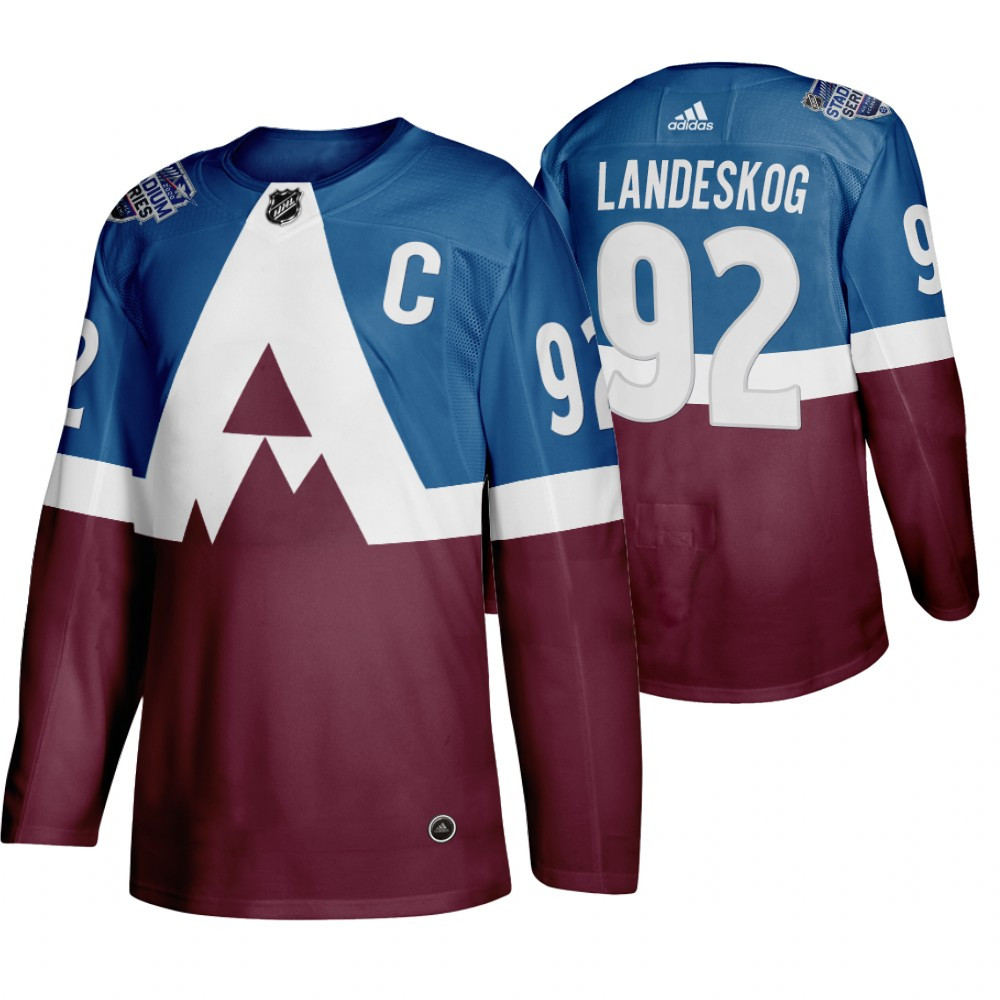 Personalized Avalanche 92 Gabriel Landeskog Blue Red 2020 NHL Stadium Series Jersey
