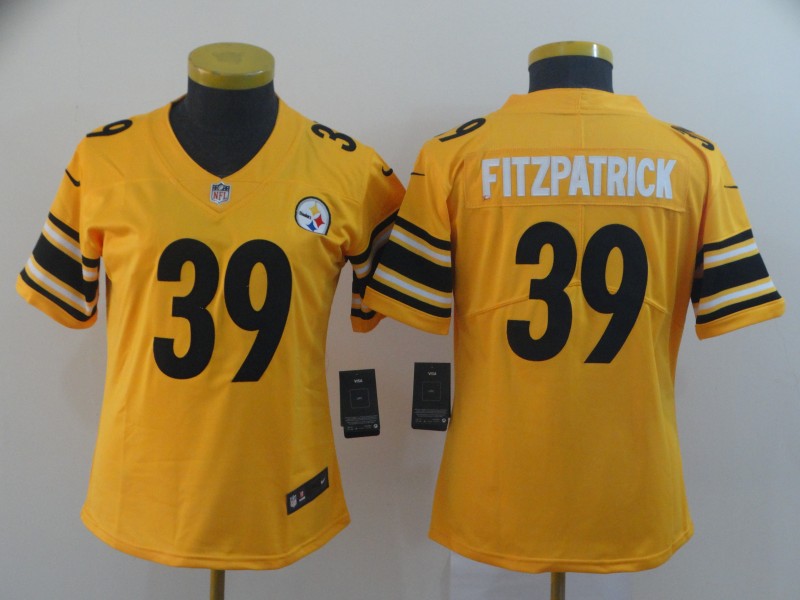 Personalized Women Steelers 39 Minkah Fitzpatrick Yellow Women Inverted Legend Limited Jersey