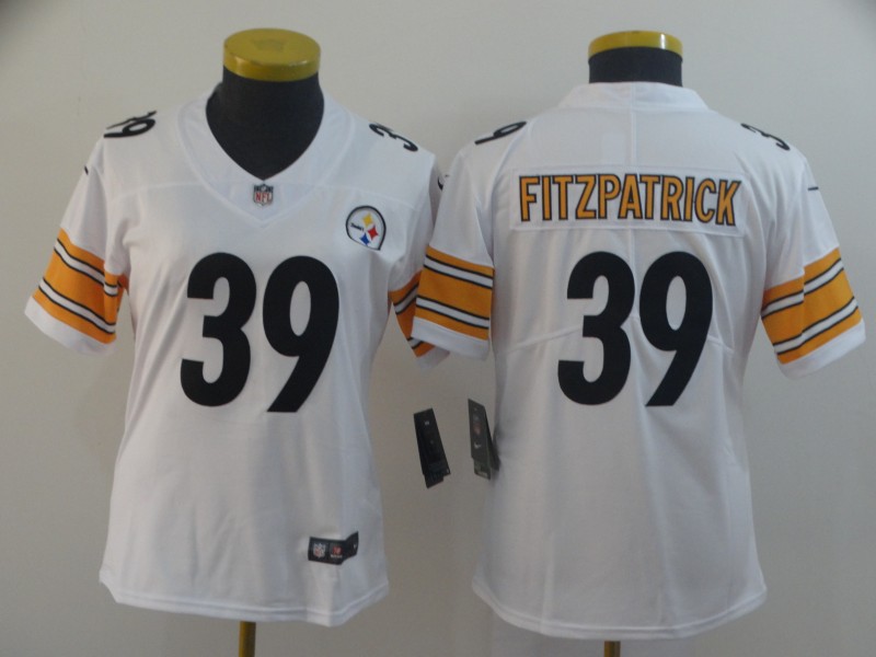 Personalized Women Steelers 39 Minkah Fitzpatrick White Women Untouchable Limited Jersey