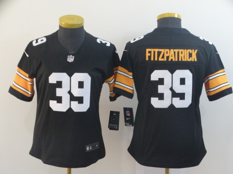 Personalized Women Steelers 39 Minkah Fitzpatrick Black Alternate Women Untouchable Limited Jersey