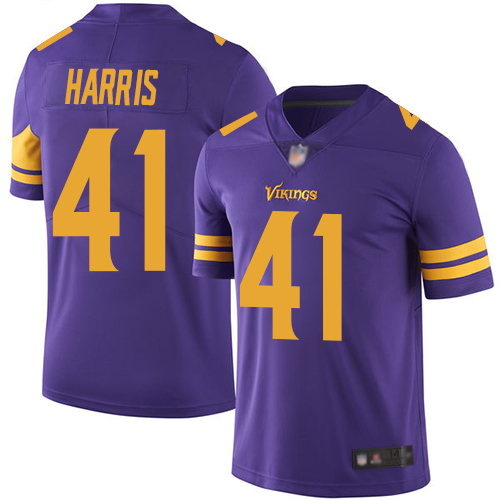 Personalized Vikings #41 Anthony Harris Purple Men’s Stitched Football Limited Rush Jersey