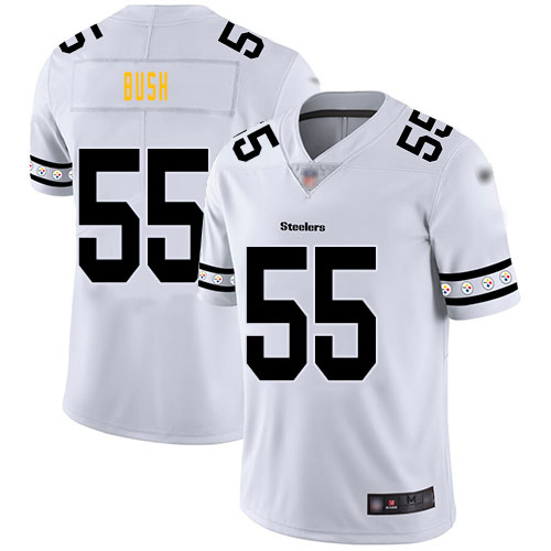 Personalized Steelers #55 Devin Bush White Men’s Stitched Football Limited Team Logo Fashion Jersey