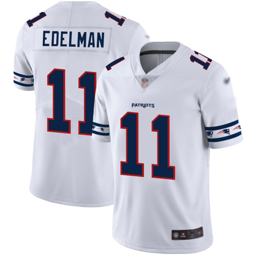 Personalized Patriots #11 Julian Edelman White Men’s Stitched Football Limited Team Logo Fashion Jersey