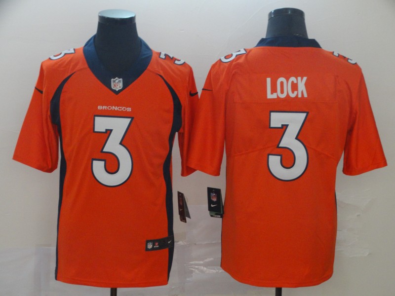 Personalized Broncos 3 Drew Lock Orange Untouchable Limited Jersey