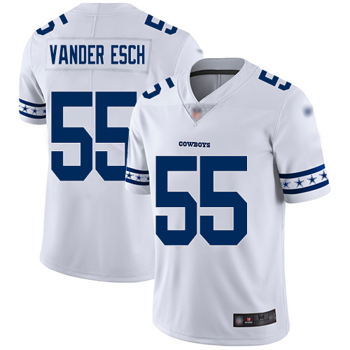 Personalized Cowboys #55 Leighton Vander Esch White Men’s Stitched Football Limited Team Logo Fashion Jersey
