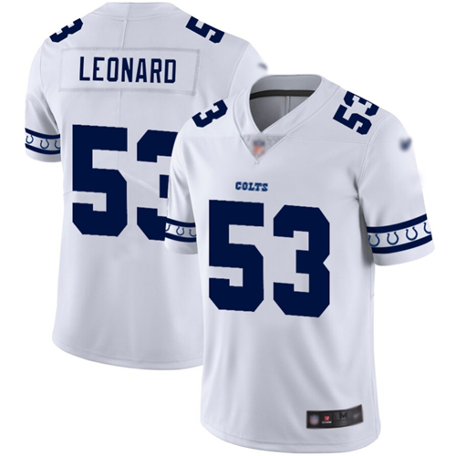 Personalized Colts #53 Darius Leonard White Men’s Stitched Football Limited Team Logo Fashion Jersey