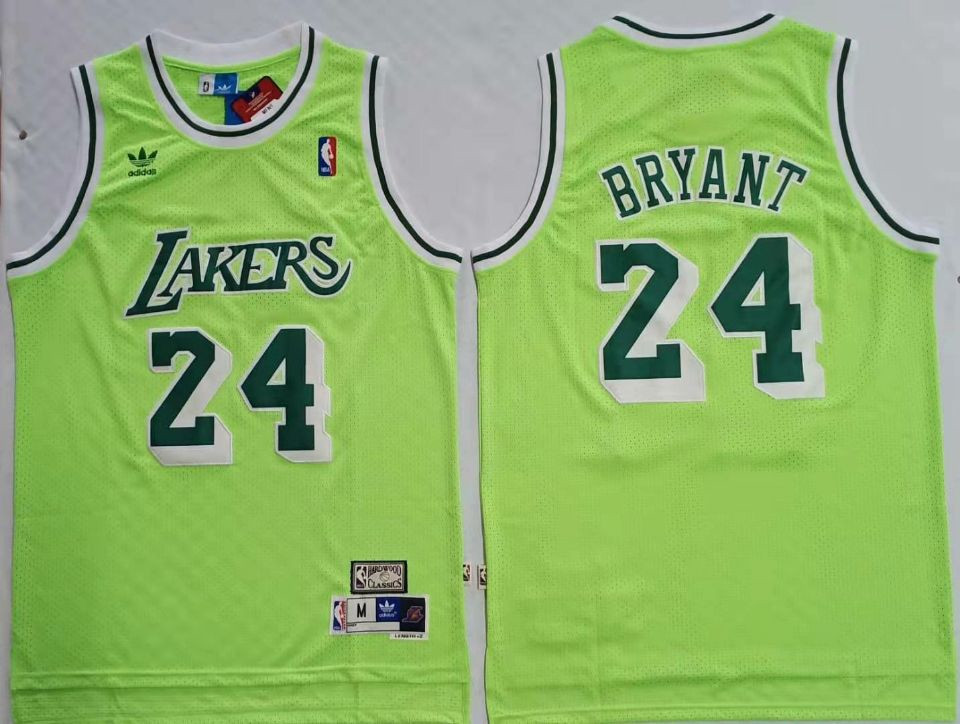 Personalized Lakers Bape 24 Kobe Bryant Green Hardwood Classics Mesh Jersey