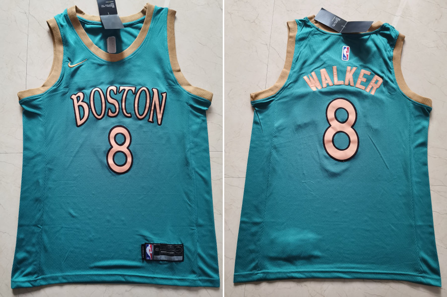 Personalized Celtics 8 Kemba Walker Blue 2019-20 City Edition Swingman Jersey