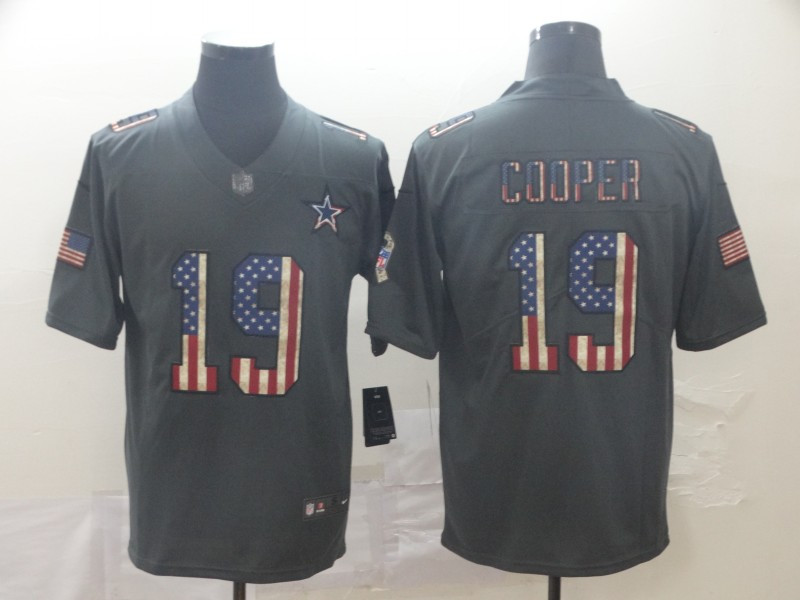 Personalized Cowboys 19 Amari Cooper 2019 Salute To Service USA Flag Fashion Limited Jersey