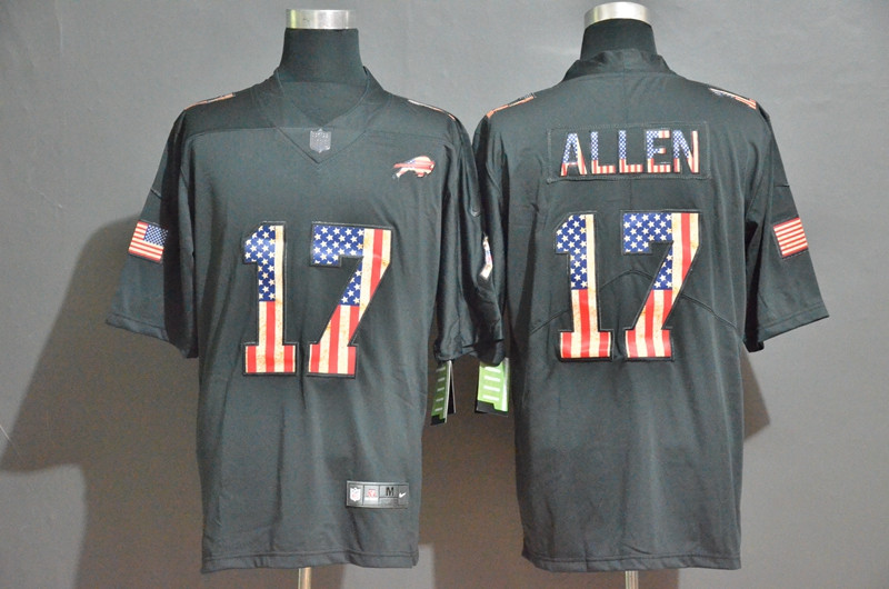 Personalized Bills 17 Josh Allen 2019 Salute To Service USA Flag Fashion Limited Jersey