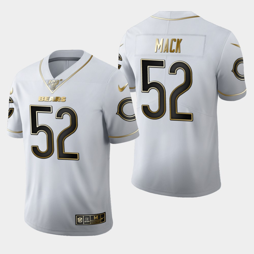 Personalized Bears 52 Khalil Mack White 100th Season Untouchable Limited Jersey