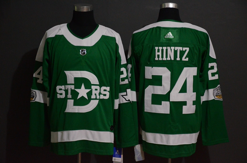 Personalized Stars 24 Roope Hintz Green 2020 Winter Classic Jersey