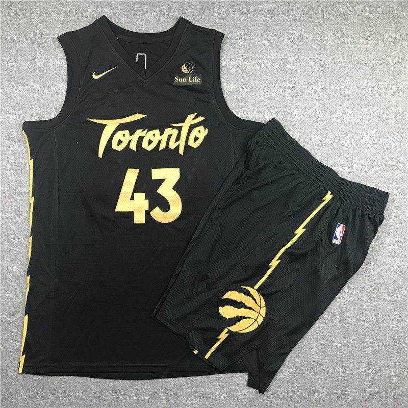 Personalized Raptors 43 Pascal Siakam Black City Edition Swingman Jersey(With Shorts)