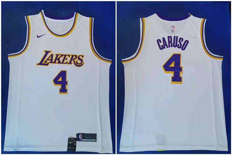 Personalized Lakers 4 Alex Caruso White Swingman Jersey