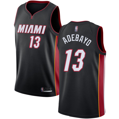 Personalized Heat #13 Bam Adebayo Black Basketball Swingman Icon Edition Jersey