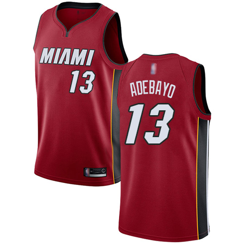 Personalized Heat #13 Bam Adebayo Red Basketball Swingman Statement Edition Jersey