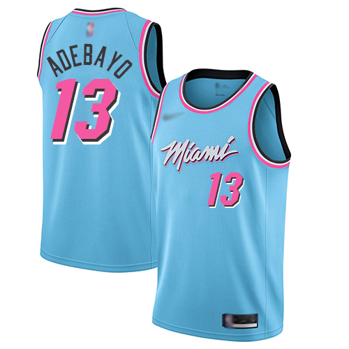 Personalized Heat #13 Bam Adebayo Blue Basketball Swingman City Edition 2019 20 Jersey