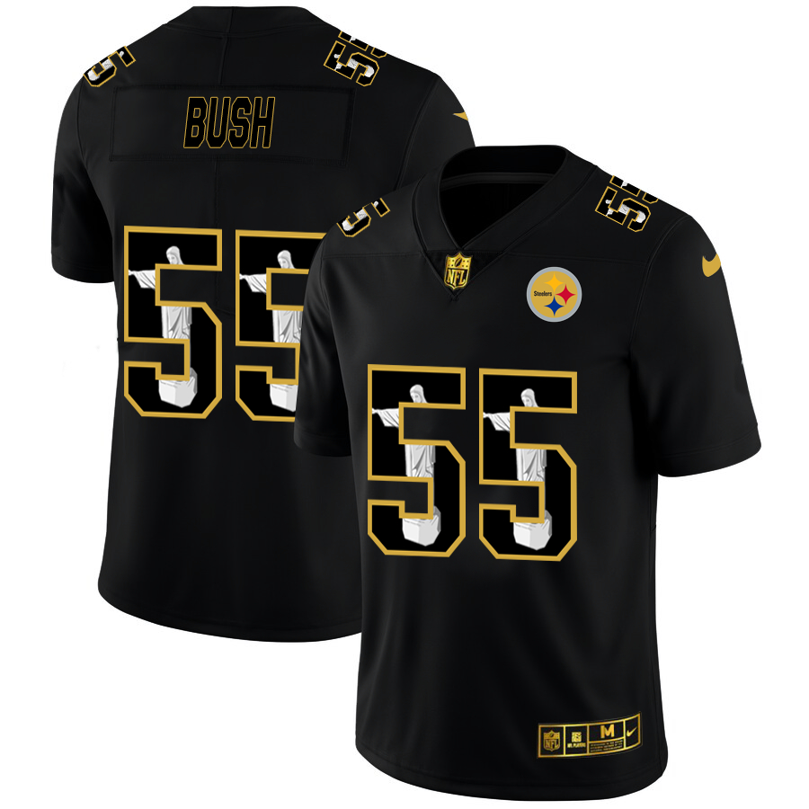 Personalized Steelers 55 Devin Bush Black Jesus Faith Edition Limited Jersey
