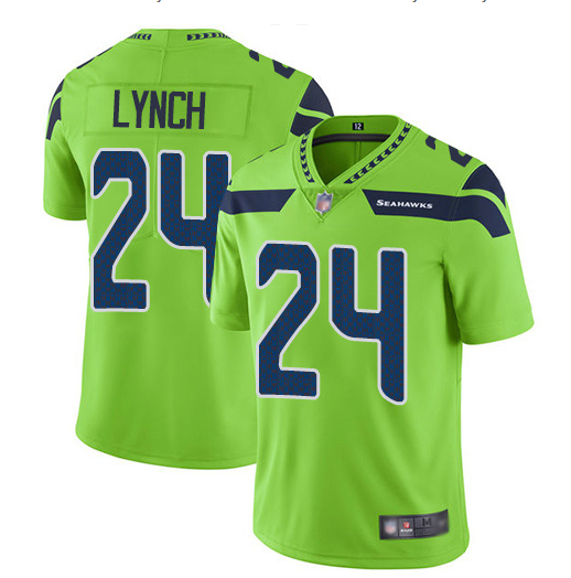 Personalized Seahawks 24 Marshawn Lynch Green Untouchable Limited Jersey