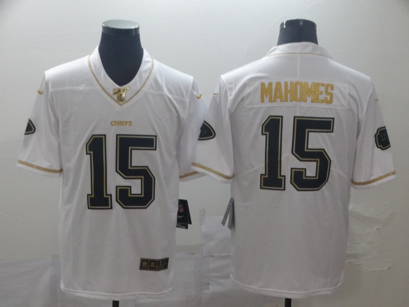 Personalized Chiefs 15 Patrick Mahomes White Gold Untouchable Limited Jersey