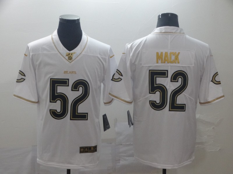 Personalized Bears 52 Khalil Mack White Gold Untouchable Limited Jersey