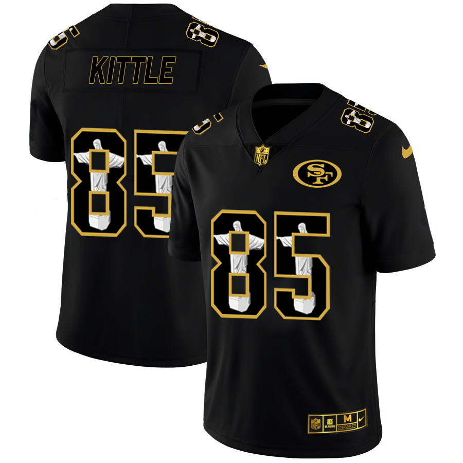 Personalized 49ers 85 George Kittle Black Jesus Faith Edition Limited Jersey