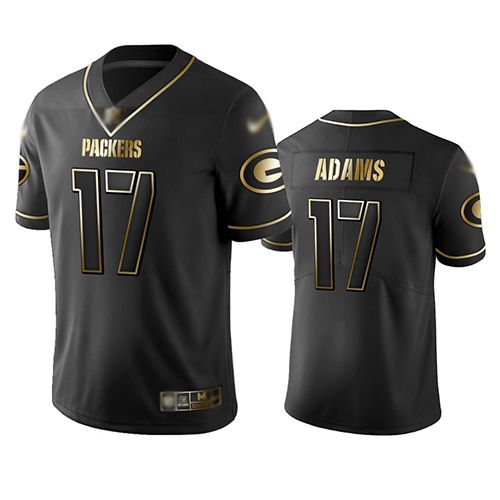 Personalized Packers #17 Davante Adams Black Men’s Stitched Football Limited Golden Edition Jersey