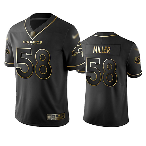 Personalized Broncos #58 Von Miller Black Men’s Stitched Football Limited Golden Edition Jersey