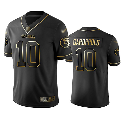 Personalized 49ers #10 Jimmy Garoppolo Black Men’s Stitched Football Limited Golden Edition Jersey