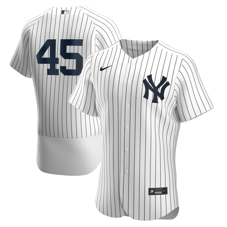 Personalized Yankees 45 Gerrit Cole White 2020 Flexbase Jersey
