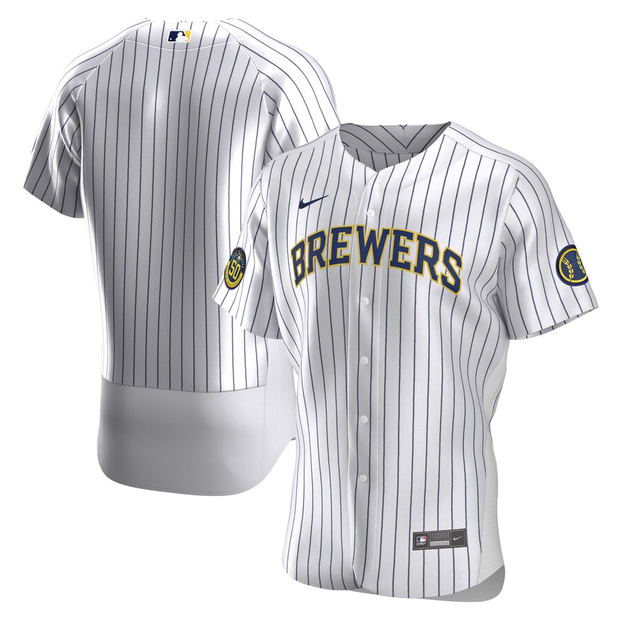 Personalized Brewers Blank White 2020 Flexbase Jersey